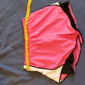 Ideology Pink and White Running Shorts with Undershorts Medium